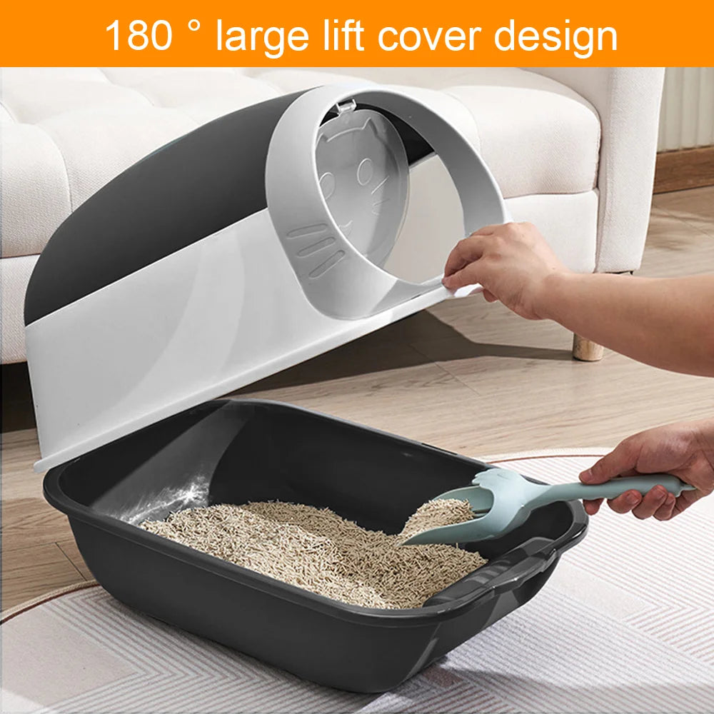 Cat Litter Box with Scoop  Large & Comfortable