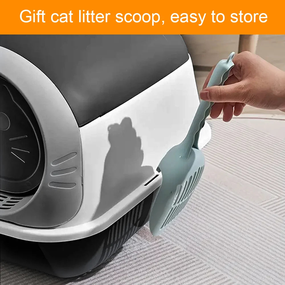 Cat Litter Box with Scoop  Large & Comfortable